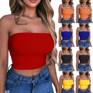 Women's Tube Top Basic Strapless Bustier Woman Tops No Bra Club Crop vest Sexy
