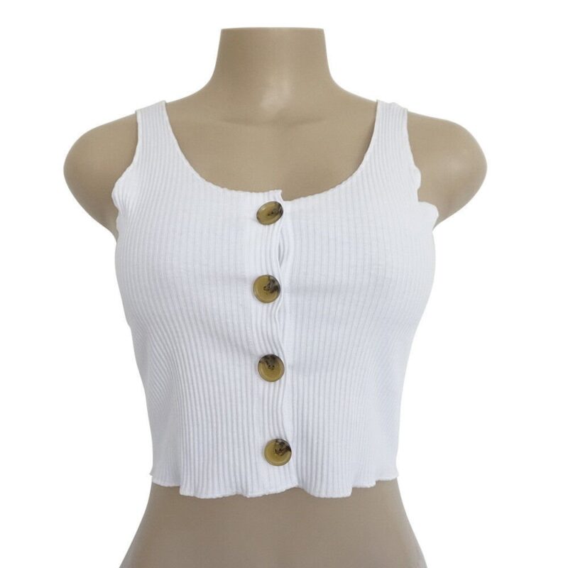 Women Tank Tops Summer Casual Solid Color Vest Blouse Sleeveless Crop Tops Shirt - Image 5