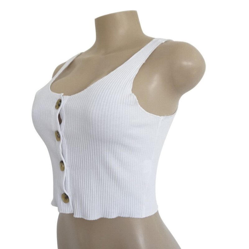 Women Tank Tops Summer Casual Solid Color Vest Blouse Sleeveless Crop Tops Shirt - Image 6