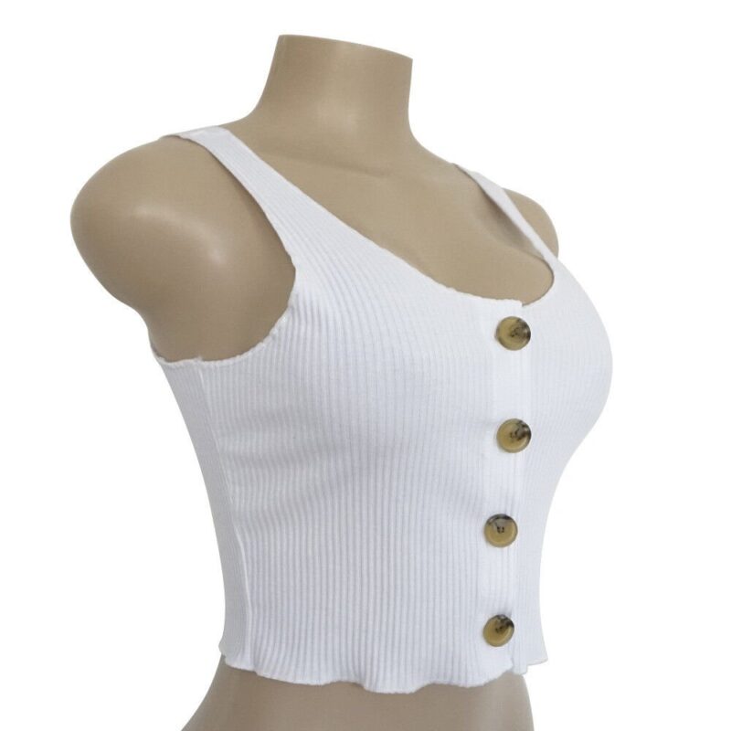 Women Tank Tops Summer Casual Solid Color Vest Blouse Sleeveless Crop Tops Shirt - Image 7